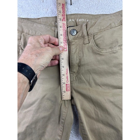 American Eagle Pants Womens 6 Short Khaki Super Stretch Skinny Fit‎ Tan Casual - Picture 4 of 10